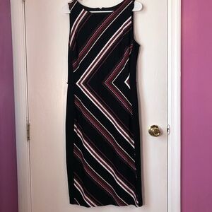 WH|BM Asymmetrical Striped Sheath Dress